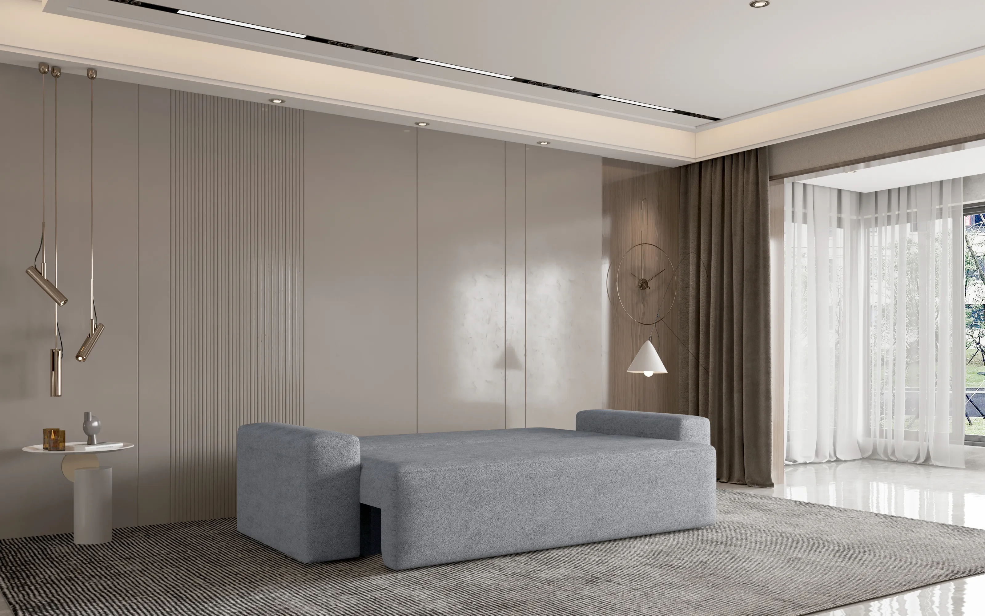 Sofa Flor rozłożona do funkcji spania
